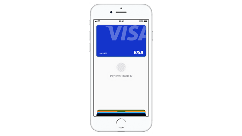 visa card on mobile screen